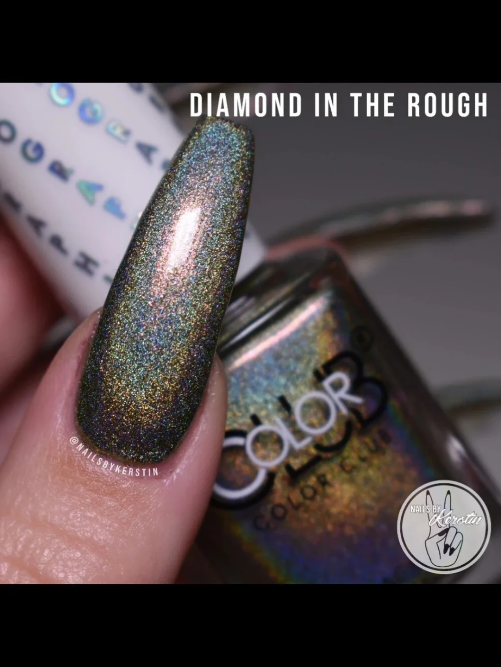 Color Club 🌈 Diamond In The Rough ✨️ Linear Holographic Olive Polish